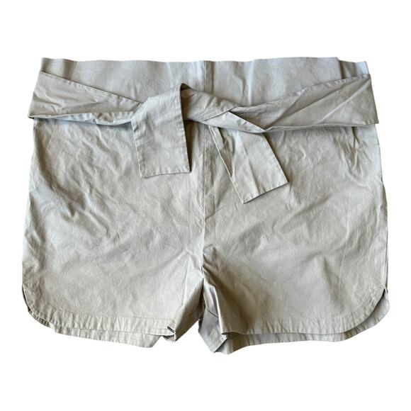 NWT Kate Spade Saturday Paper Bag Belted Shorts high rise mushroom size Medium - Picture 3 of 8